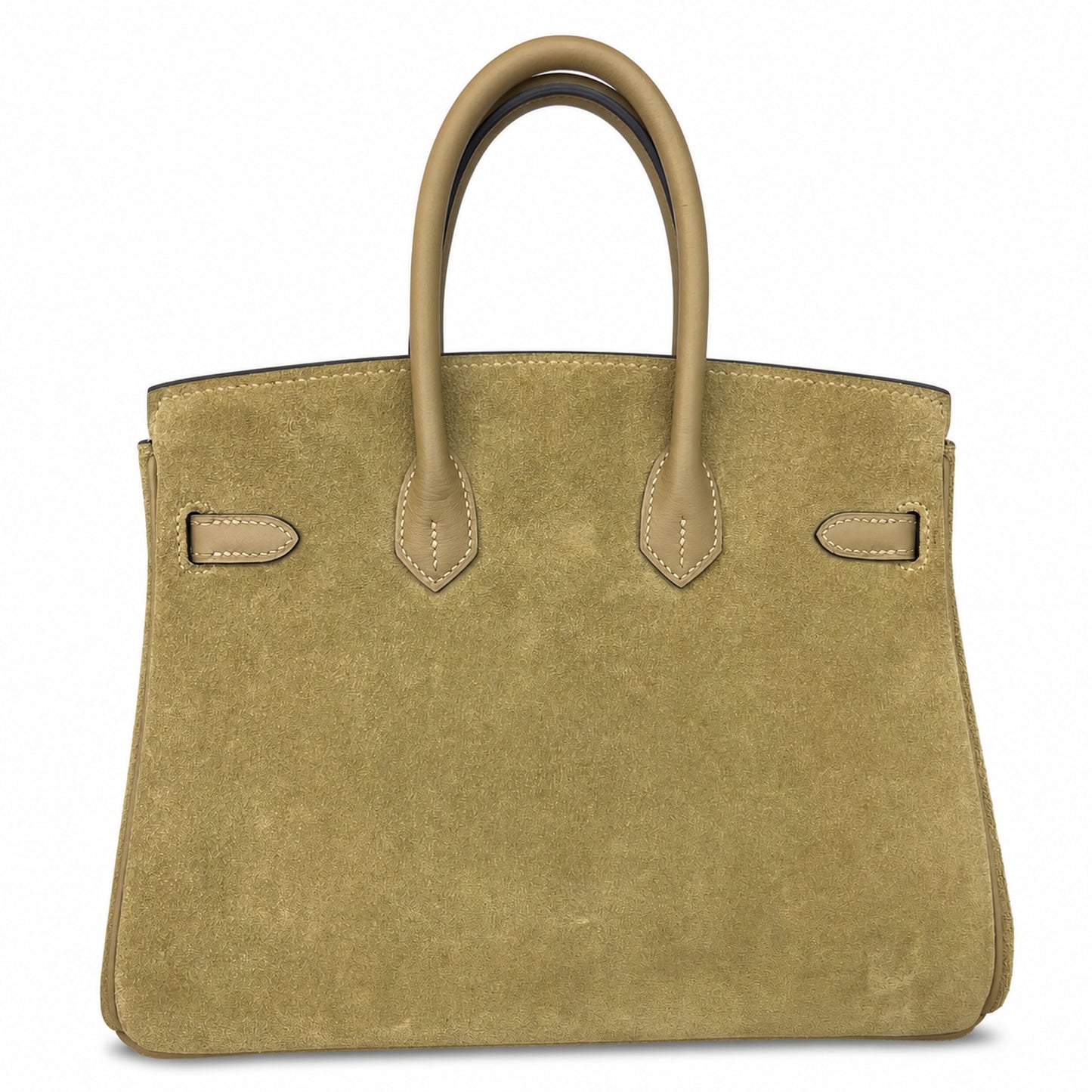 Elegant Neutral Birkin 25cm Grizzly Beige Suede Luxury Top-Handle Tote