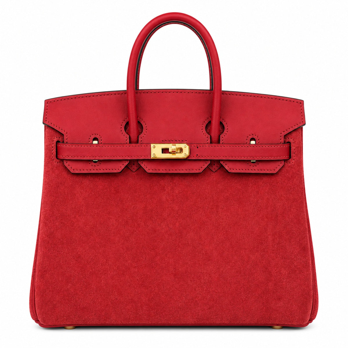 Rare Runaway Birkin 25cm Grizzly Rouge Casaque Suede Luxury Tote