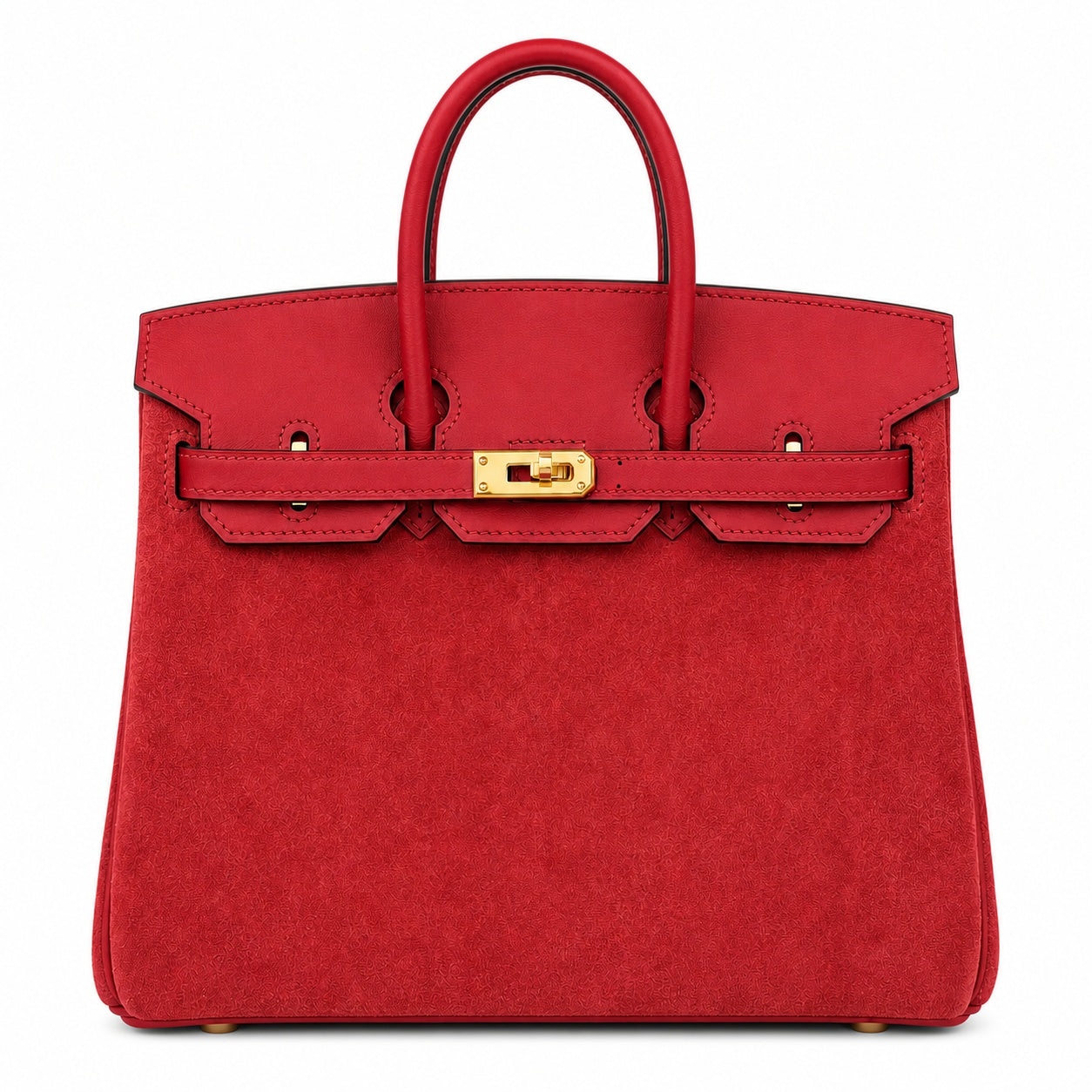 Rare Runaway Birkin 25cm Grizzly Rouge Casaque Suede Luxury Tote