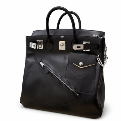 Birkin 40 Rock Sellier in Noir Swift Leather (Palladium Hardware)