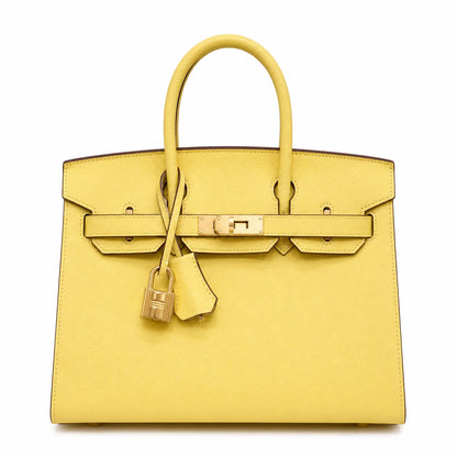 Birkin Style 25/30 Sellier in Lime Epsom Leather (Gold Hardware)