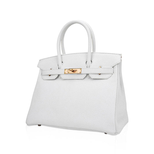 White & Orange Clemence Leather with Rose Gold Hardware