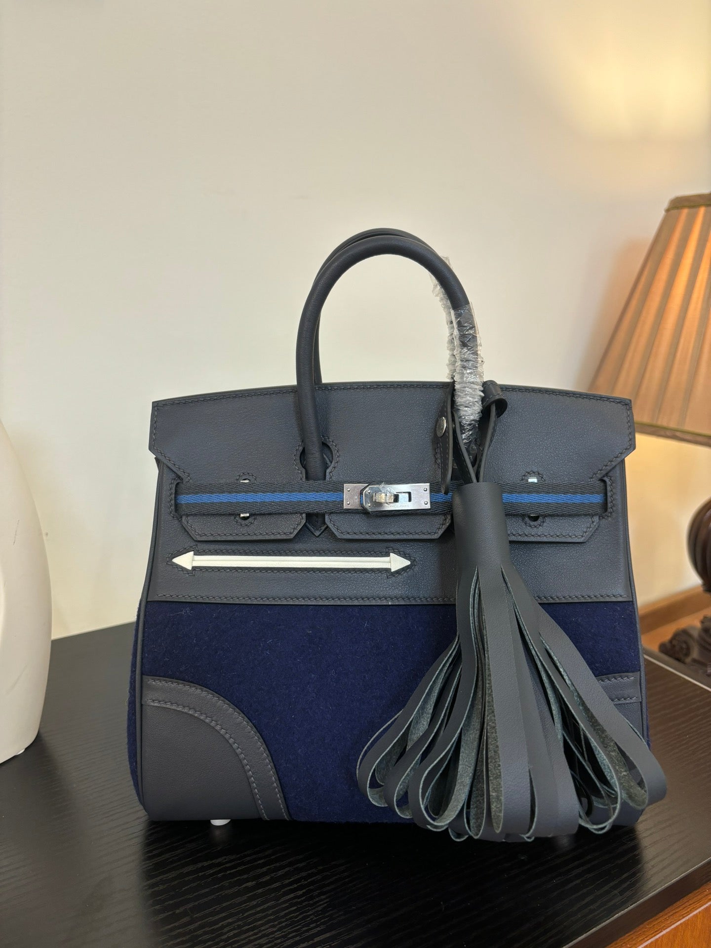 Midnight Blue Silver Hardware Bag