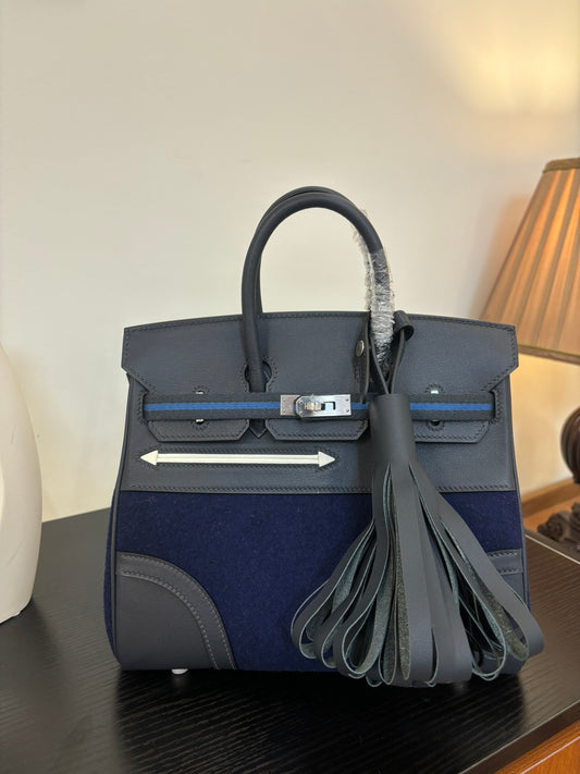 Midnight Blue Silver Hardware Bag