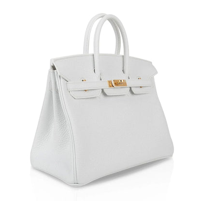 Pristine Bright White With Gold Hardware Bag