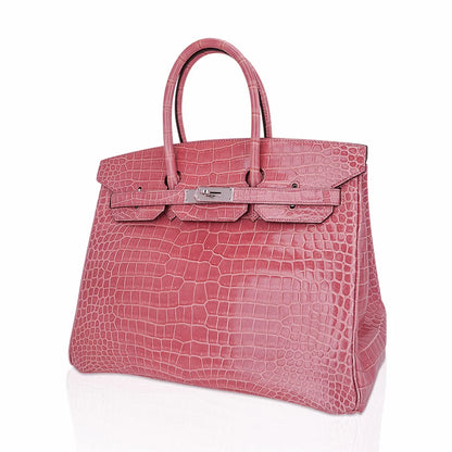 Rose Pink Porosus Crocodile Bag – Rare Retired Color