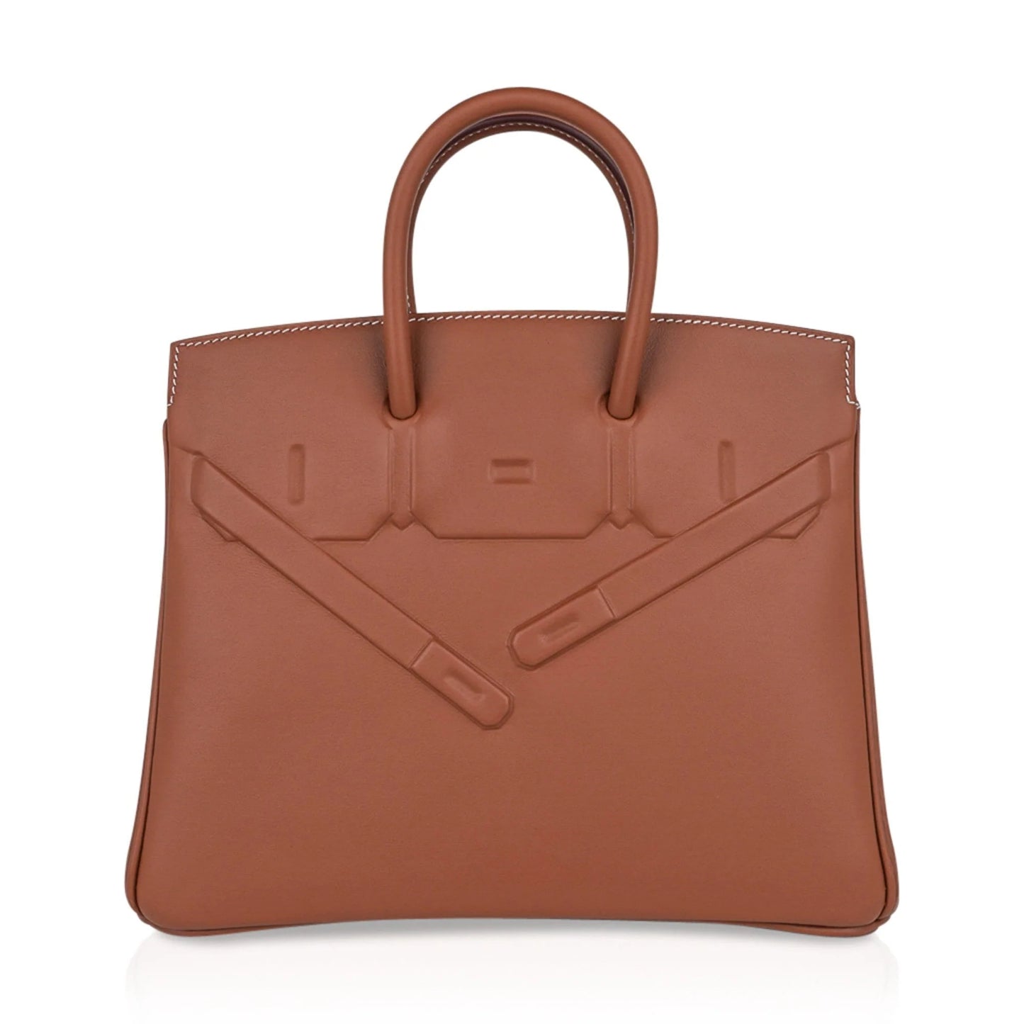Gold Evercalf  Embossed Tote | Sleek Modern Structured Handbag