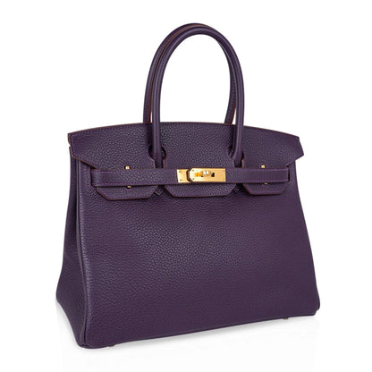 Deep Purple Rich Original Colour Gold Hardware Togo Leather